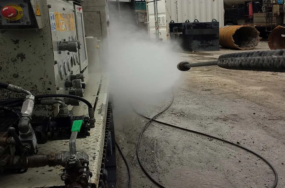 Washing industrial spaces